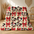 GPersonalized Mickey and Minnie Mouse Disney Blanket,Cartoon Room Decor,XMas Mickey and Minnie Coquette Bow Blanket,Disney Gift,Baby Blanket