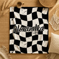 Personalized Checkered Name Blanket,Custom Gift for Birthday Anniversary Christmas,Custom Name Baby Blanket,Christmas Gift,Kids Name Blanket