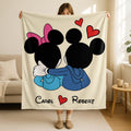 Personalized Mickey Minnie Valentine Blanket, Disney Valentine Throw Blanket, Perfect Gift for Couples, Cozy Home Decor, Minnie Mickey Decor