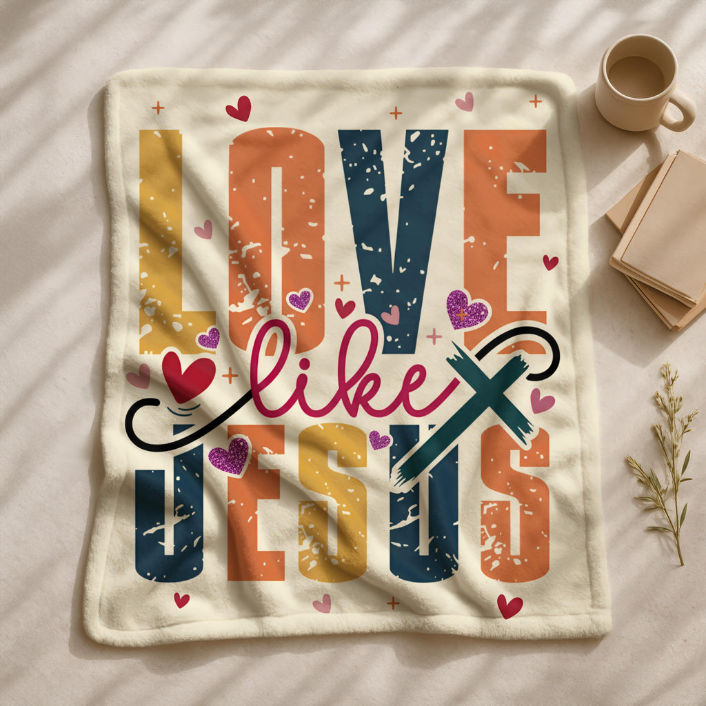 Love Like Jesus Blanket, Christian Blanket, Inspirational Bible Verse Blanket, Faith-Based Gift, Religious Cozy Blanket, Jesus Love Blanket