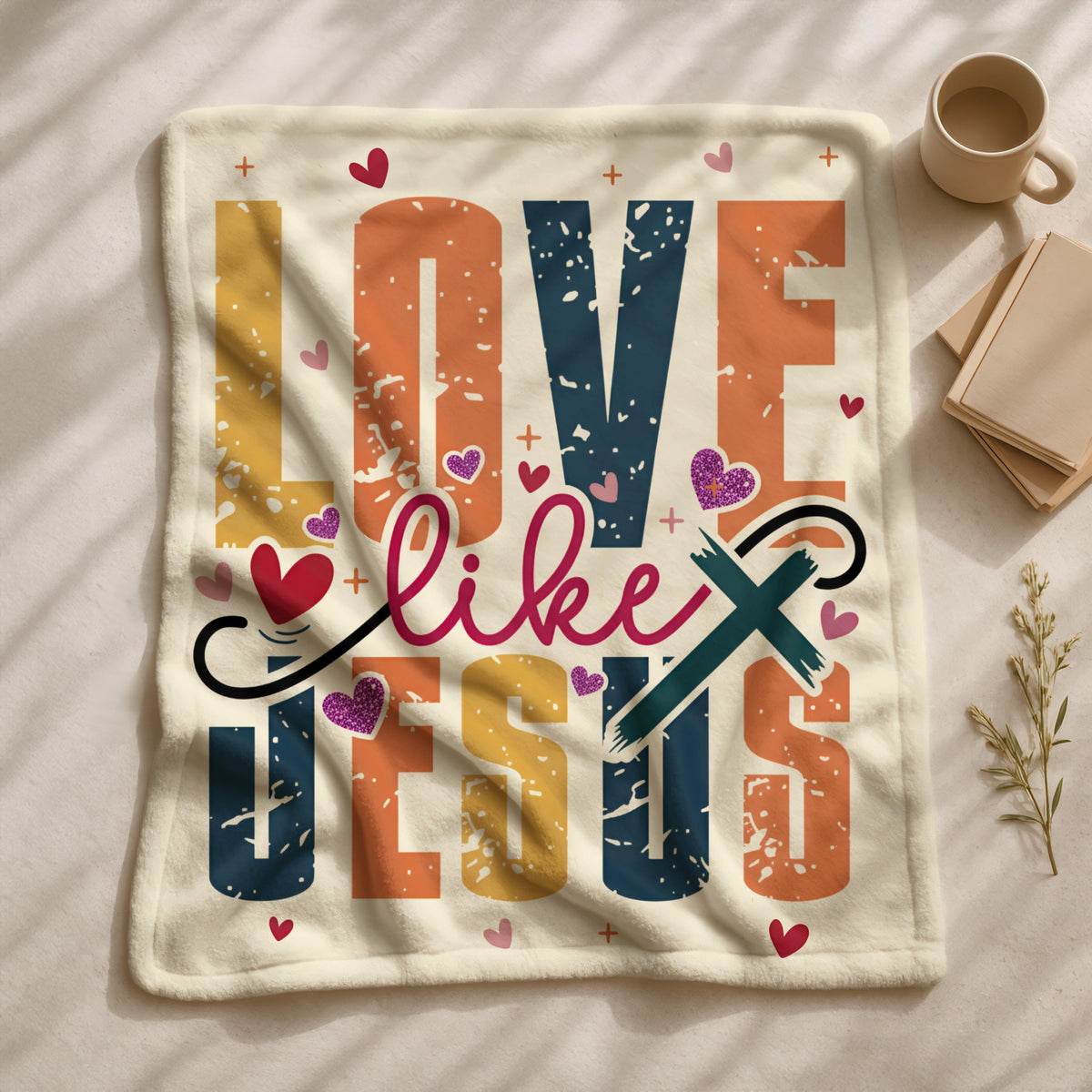 Love Like Jesus Blanket, Christian Blanket, Inspirational Bible Verse Blanket, Faith-Based Gift, Religious Cozy Blanket, Jesus Love Blanket