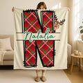 Custom Name Christmas Blanket, Plush Holiday Decor, Baby Gift