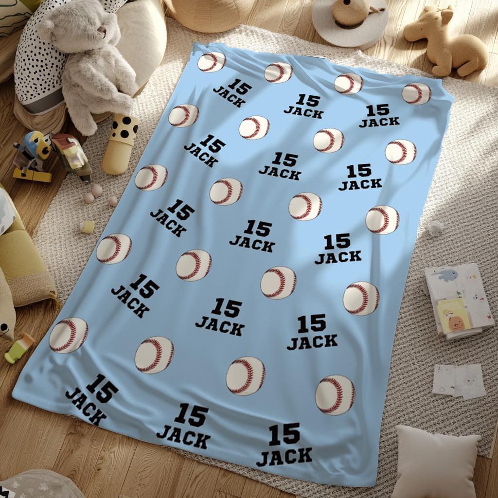 Personalized Baseball Blanket, Sports Gifts, Gift for Baseball Player, Baseball Team Gift, Baseball Baby Blanket, Personalized Baby Blanket