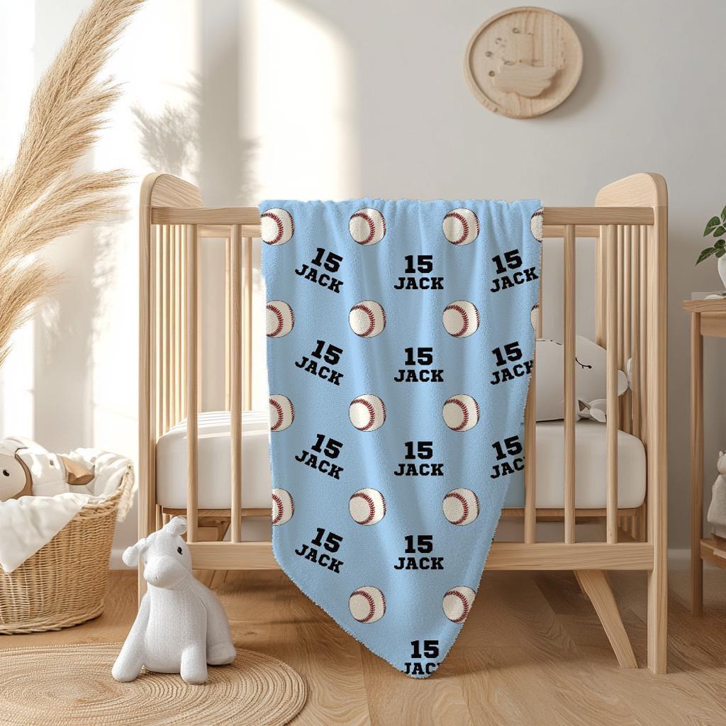 Personalized Baseball Blanket, Sports Gifts, Gift for Baseball Player, Baseball Team Gift, Baseball Baby Blanket, Personalized Baby Blanket