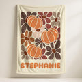 Personalized Fall Fleece,Sherpa,Minky Throw Blanket, Custom Name Blanket, Cozy Plush Velveteen Throw Fall Home Decor, Halloween Blanket