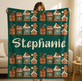 Custom Christmas Blanket with Name, Winter Holiday Decor, Fleece Throw