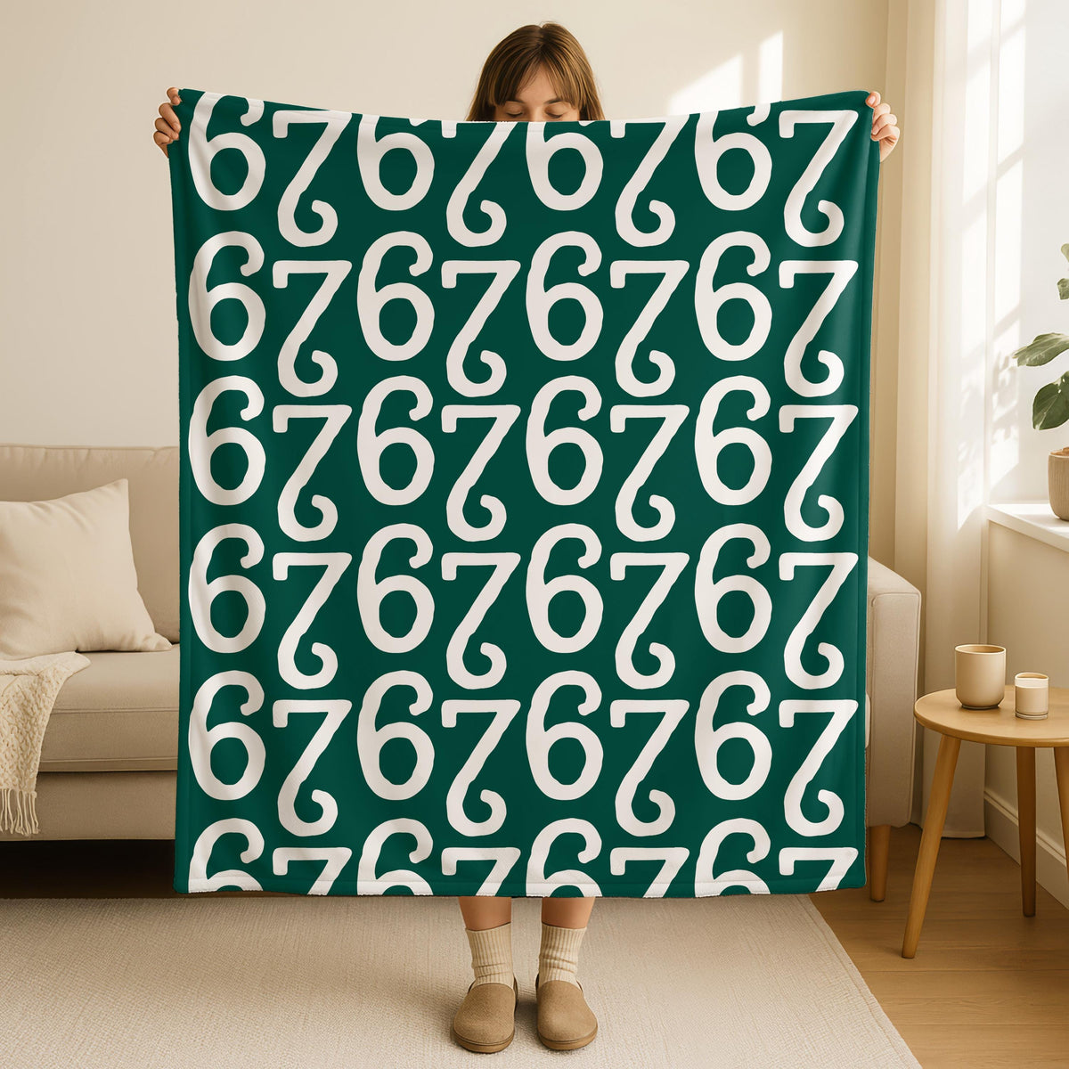 6 7 Meme Blanket,Gen Alpha Gift 6-7 Meme Decoration,Funny Gen Z Meme Velveteen Plush Blanket,67 Joke Gift for Women Men,Six Seven Meme Gift