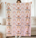 Rainbow Name Blanket with Name, Rainbow Theme Nursery Decor, Cute Newborn Gift, Personalized Rainbow Baby Blanket, Rainbow Kids Blanket,