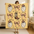 Personalized Western Halloween Baby Blanket, Cozy Halloween Velveteen Plush Blanket, Cozy Halloween Decor, Western Fall Decor Throw