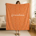 Custom Grandma Name Blanket,Personalized Throw with Grandkids Names Pattern,Customized Blankets For Children's Birthdays/Holidays,Nana Gift