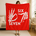 6 7 Skeleton Hand Meme Blanket, Gen Alpha Gift 6-7 Meme Decoration, 67 Joke Gift,Six Seven Gen Meme Gift,Funny Meme Throw Gift for Gen Z