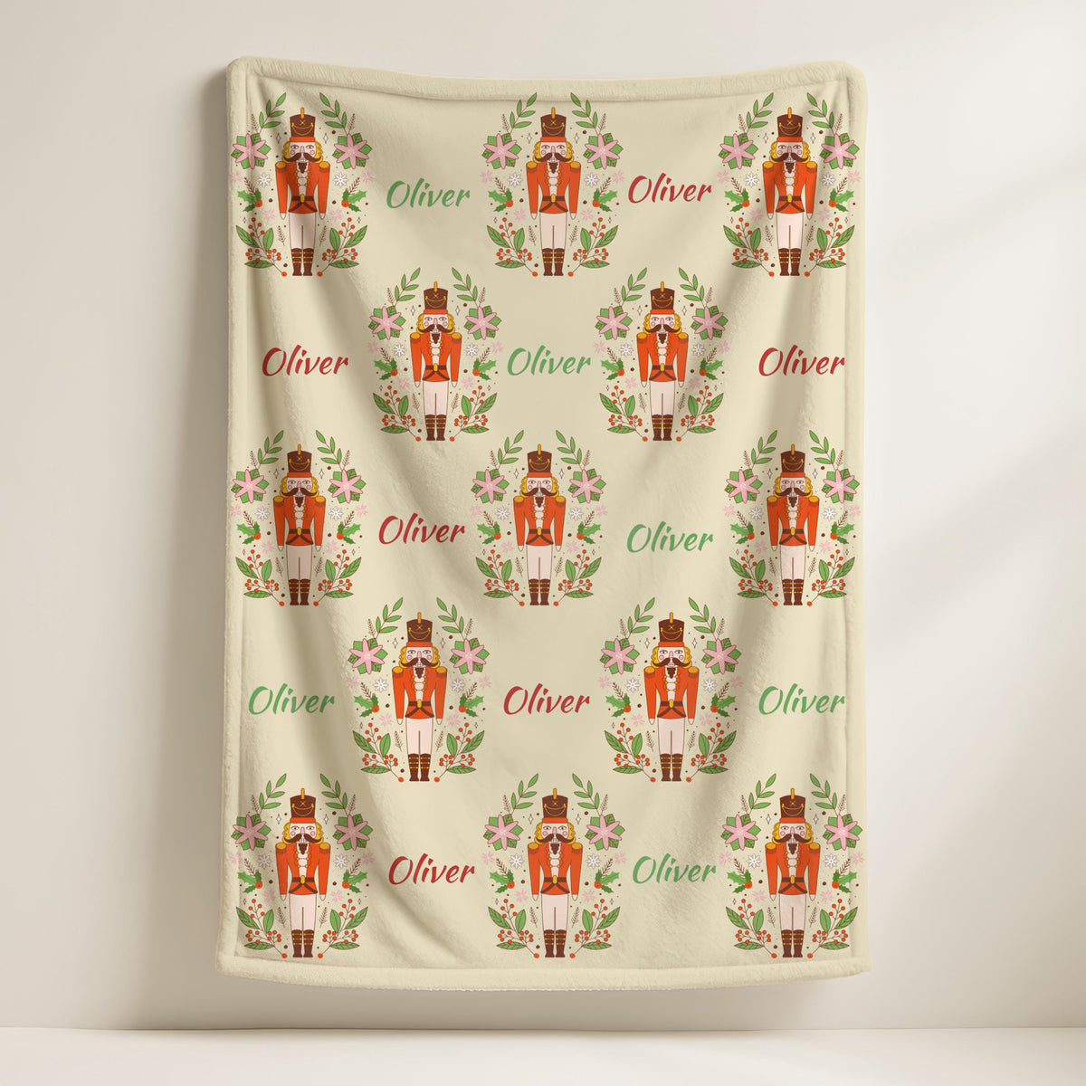 Personalized Christmas Nutcracker Blanket, Custom Name Xmas Blanket, Toddler Christmas Gift, Winter Blanket With Name, Baby Shower Gift