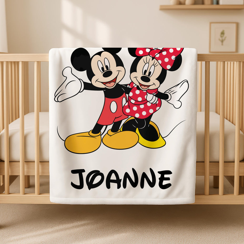 Personalized Disney Name Blanket, custom Minnie Mouse Blanket, Mickey Mouse Blanket, Cute Minnie Mouse Gift, Perfect Gift for Kids Adults,