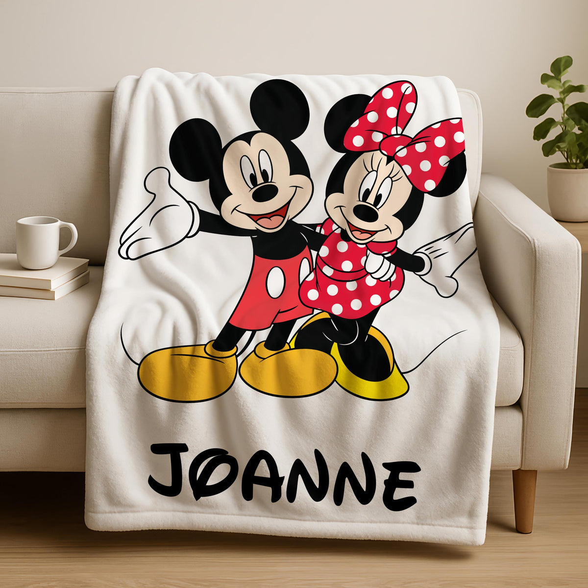 Personalized Disney Name Blanket, custom Minnie Mouse Blanket, Mickey Mouse Blanket, Cute Minnie Mouse Gift, Perfect Gift for Kids Adults,