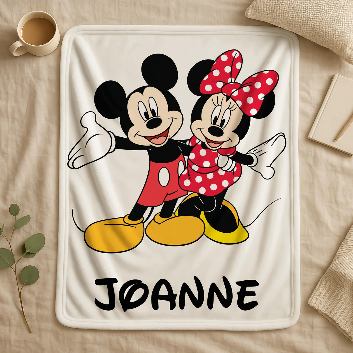 Personalized Disney Name Blanket, custom Minnie Mouse Blanket, Mickey Mouse Blanket, Cute Minnie Mouse Gift, Perfect Gift for Kids Adults,