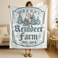 Disney Sven&Olaf's Reindeer Farm Christmas Blanket, Christmas Olaf And Sven Woven Blanket, Frozen Christmas Blanket,Disney Christmas Blanket