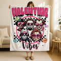 Valentine Vibes Blanket, Horror Valentines Blanket, Gothic Love Fleece Throw Blanket, Horror Movie Pennywise, Freddy Krueger, Chucky Blanket