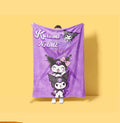 Personalized Kuromi Stars Fleece Blanket Custom Name Throw Cute Kawaii Anime Bedding Starry Room Decor Gift for Girls Kids Teen