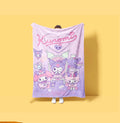 Personalized Kuromi Friends Fleece Blanket Custom Name Throw Cute Anime Bedding Kawaii Character Decor Birthday Gift Kids Girls