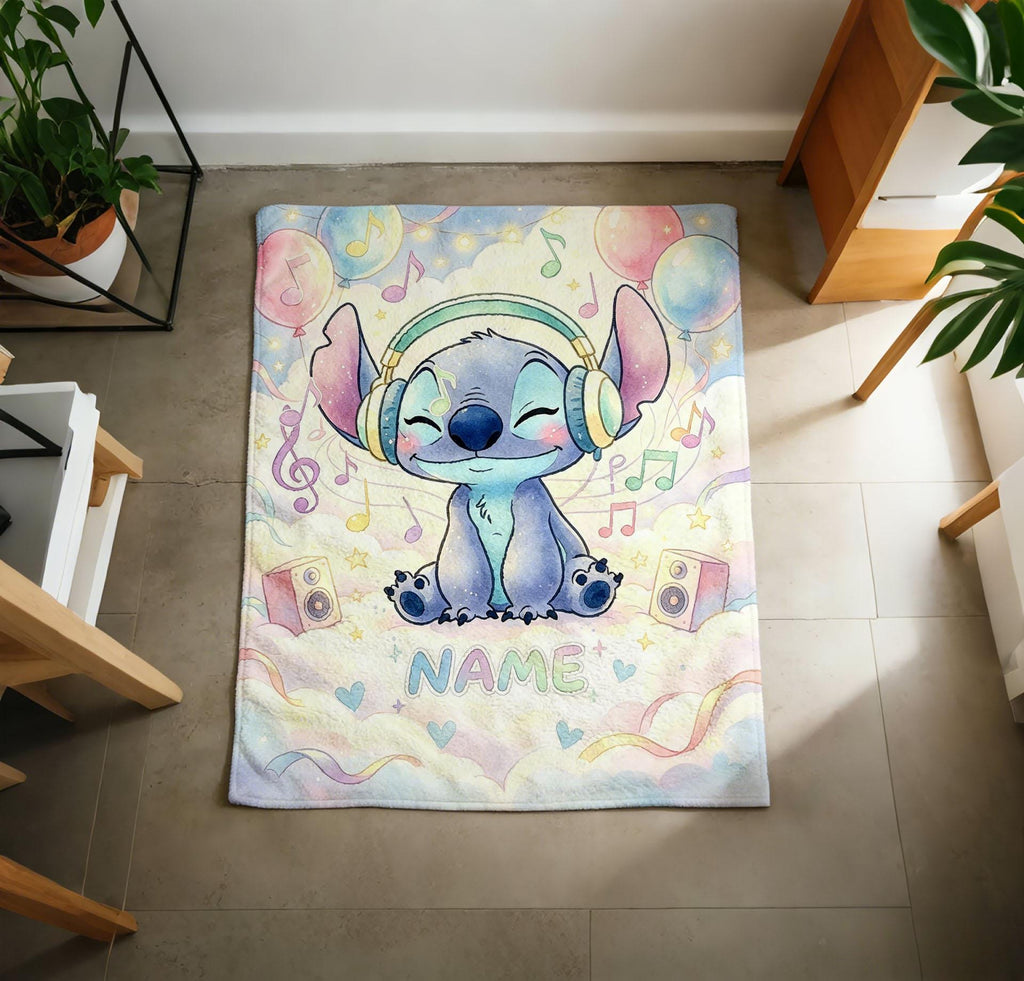 Name Customized Stitch Blanket, Warm Cozy Throw, Great Gift For Young Fans