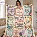Christian Bible Verse Blanket, You Are Loved by God Throw Blanket, Floral Scripture Blanket, Faith Gift for Women, Cozy Religious Home Decor