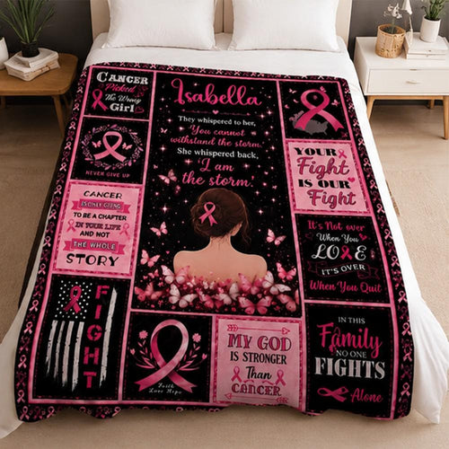 Breast Cancer Awareness Blanket Survivor Support Gift for Women