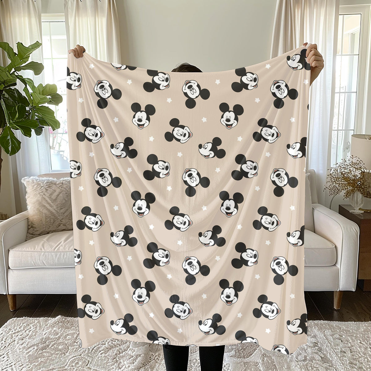 Mickey Mouse Personalized Blanket, Disney Plush Blanket, Kids Sherpa Throw, Disney Home Decor, Custom Name Blanket, Newborn Baby Blanket