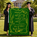 Personalized Graduation Blanket,Custom Name Blanket,Inspirational Quote Flannel Throw,High School Grad Throw,Graduate Achievement Treasure
