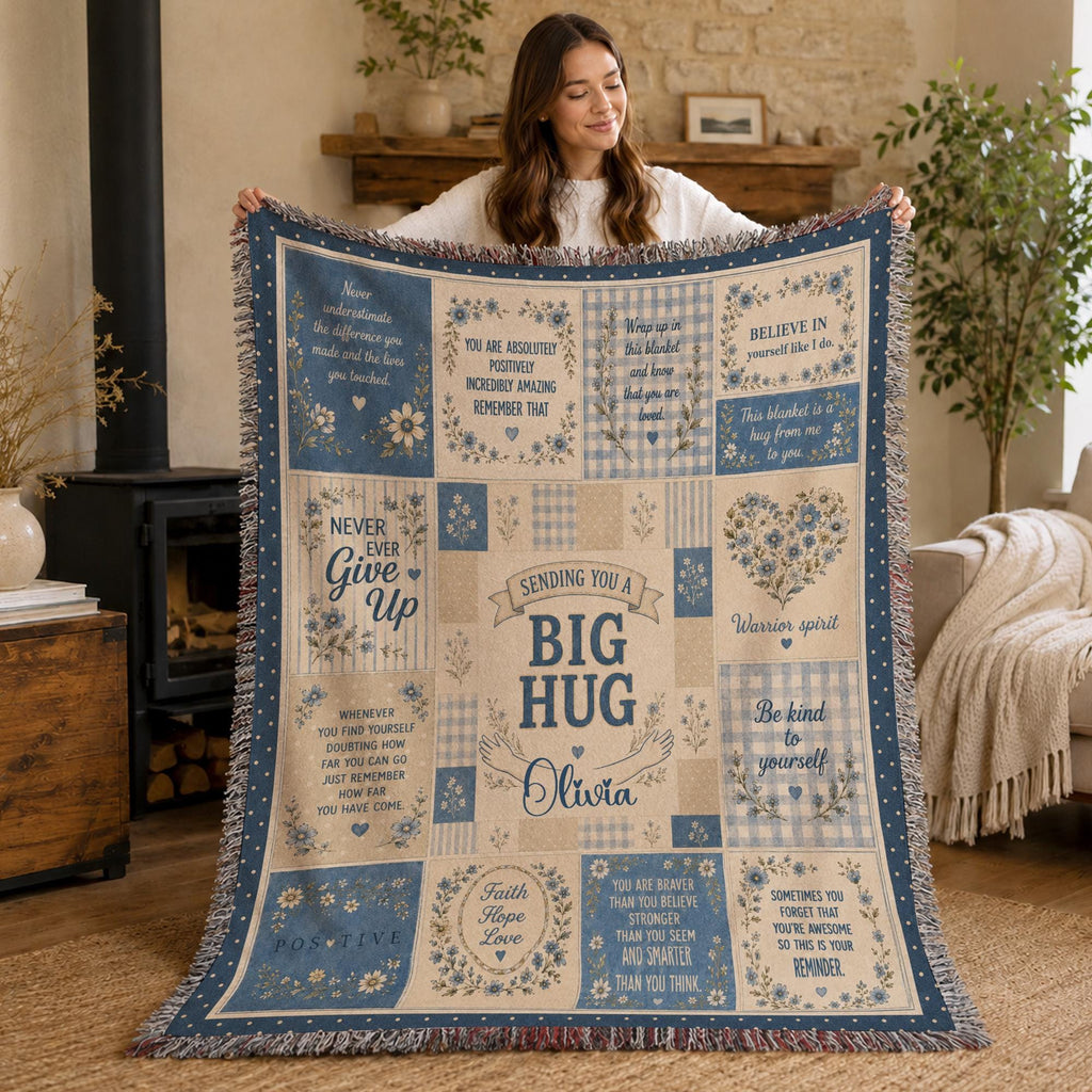 Perrsonalized Inspirational Blanket, Get Well Soon Gift for Women, Healing Blanket, Feel Better Gift After Surgery, Encouragement Gift
