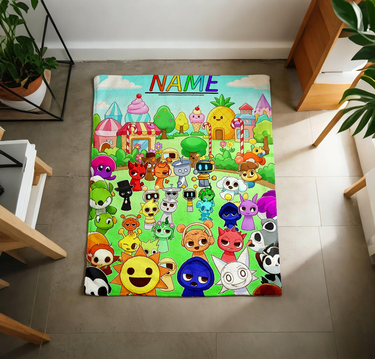 Sprunki Blanket Soft Throw, Fun Surprise Gift For Young Sprunki Creators