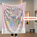 Personalized Disney Princess blanket, Watercolor Castle Coquette bows Blanket, Belle Rapunzel Tiana Ariel Elsa blanket, Birthday Girl gift