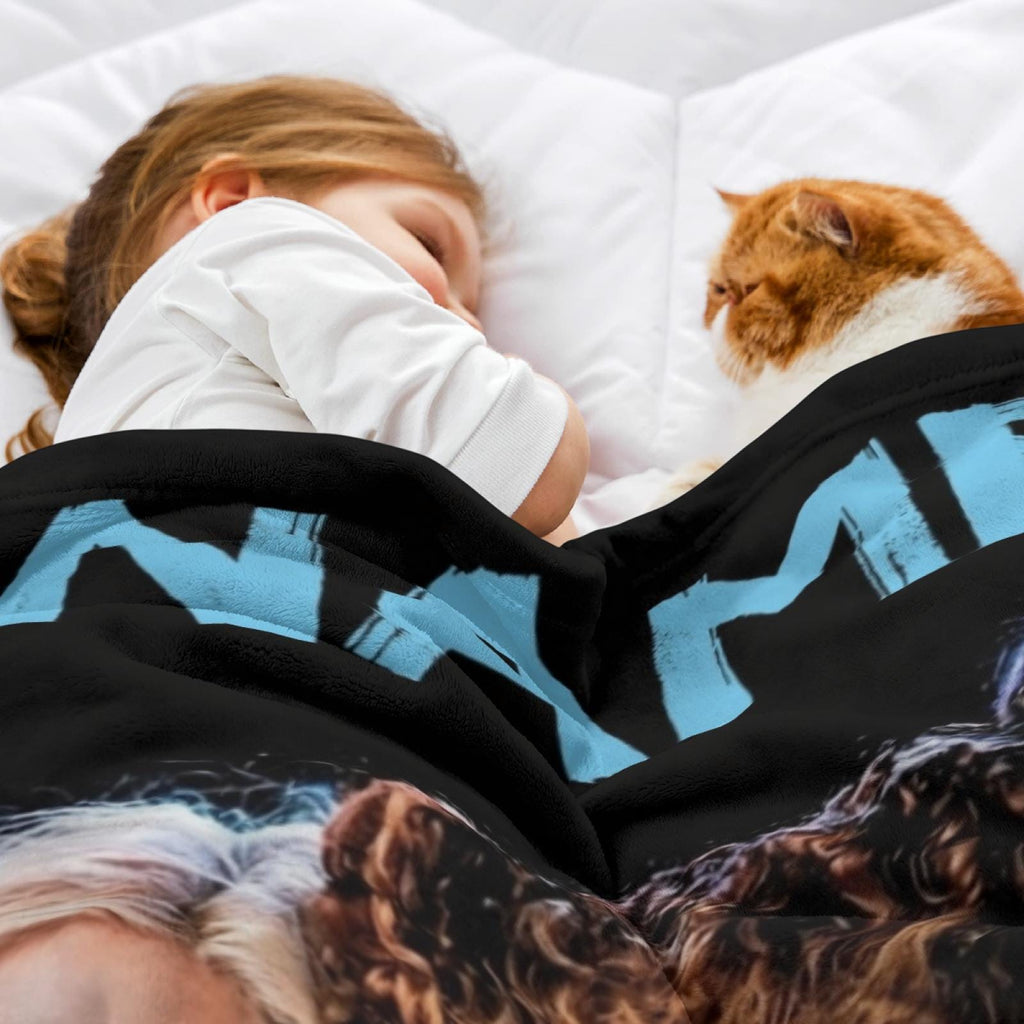 Personalized Witch Sisters Blanket, Custom Name Halloween Throw, Spooky Season Cozy Gift