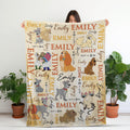 Personalized Lady and the Tramp Blanket, Custom Disney Dog Name Blanket, Baby Girl Throw,Kids Birthday Gift, Nursery Decor,Dog Lover Blanket