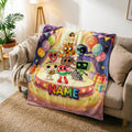 Personalized Sprunki Game Characters Fleece Blanket, Kids Birthday Throw