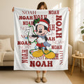 Custom Mickey Mouse Christmas Blanket, Mickey Blanket, Disneyland Mickey Santa Claus Christmas Blanket, Mickey Christmas Lights Blanket
