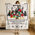 Disney Jingle Bell Christmas Blanket,Disney Holiday Music Lover Throw,Disney Christmas Blanket Gifts,Chrismas Gifts for Adult and Kids