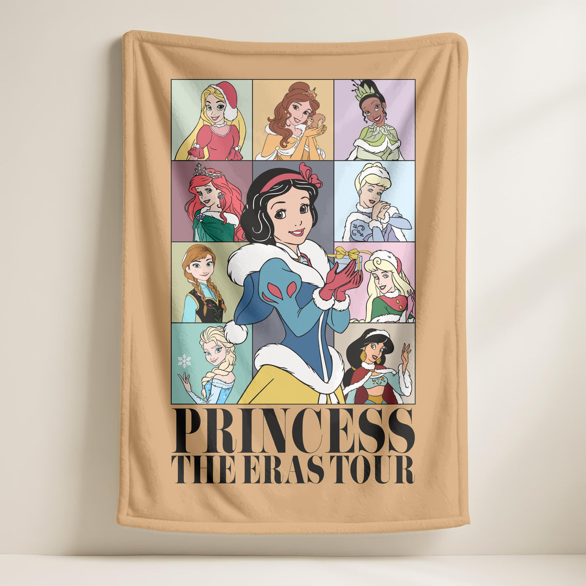 Disney Princess the Eras Tour Blanket, Disney Princess Tour Blanket, Disney All Princess Characters Christmas Gift, Disneyland Blanket