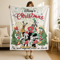 Disney's Christmas Blanket, Personalized Mickey and Friends Santa Christmas Throw Blanket, Mickey's Very Merry Christmas Party Home Decor
