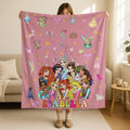 Custom Disney Princess Blanket,Disney Princesses Squad Blanket, Birthday Girl Boy Gift Blanket, Christmas Gift Disneyland Princess Blanket
