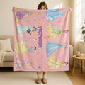 Personalized Disney Princess Name Blanket, Princess Gift For Girls, Disney Princess Blanket, Baby Shower, Custom Name Sherpa Throw for Kids