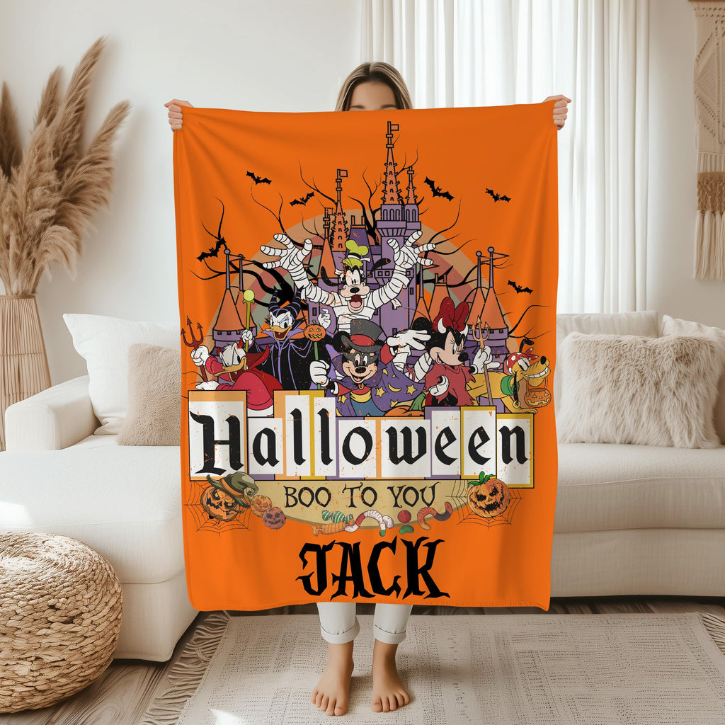 Disney Mickey Halloween Blanket, Cozy Fall Decor