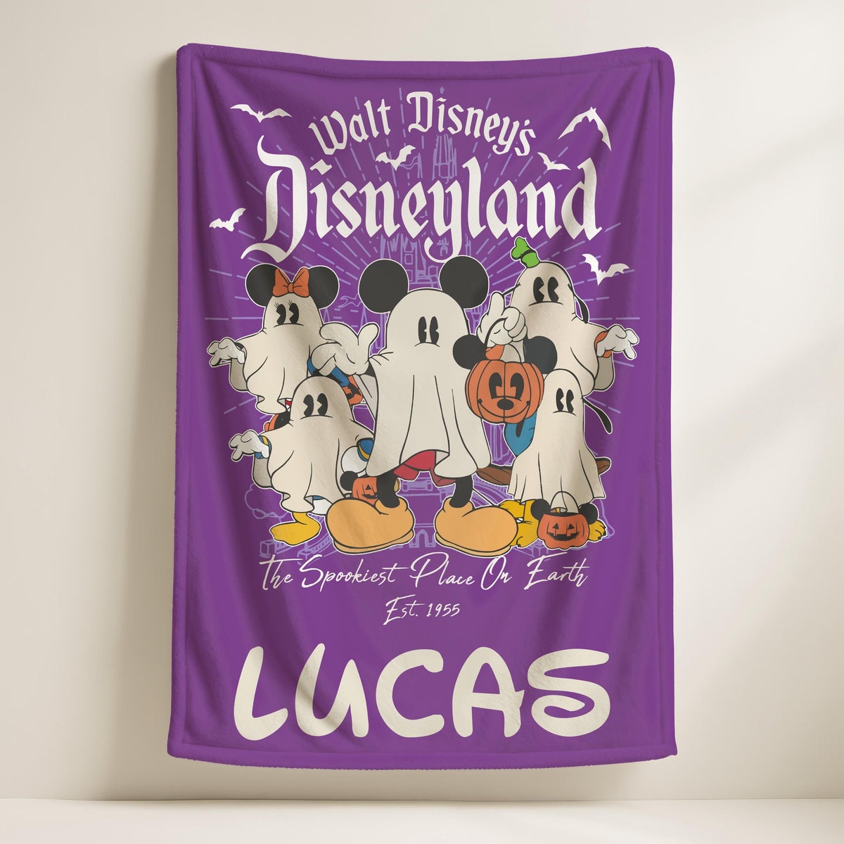 Personalized Halloween Mickey Friends Blanket, Custom Sherpa Throw
