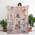 Custom Disney Dog Blanket, Personalized Classic Cartoon Dog Blanket, Nostalgic Movie Dogs Throw,Cute Personalized Blanket Gift for Kids Girl