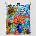 Custom Ocean Friends Fleece Throw Blanket, Personalized Underwater World Decor