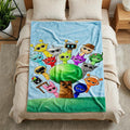Sprunki Character Blanket Soft Throw, Cartoon Flannel Throw, Birthday Gift For Young Fans
