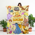 Personalized Winnie the Pooh Blanket, Classic Pooh Nursery Decor,Custom Name Pooh and Friends Fleece Blanket,Cute Baby Shower Gift,Pooh Bear