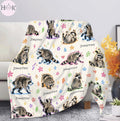 Jimothy Raccoon Blanket, Funny Raccoon Throw Blanket, Preppy Animal Fleece Blanket, Cute Crayon Meme Gift, Cozy Woodland Decor