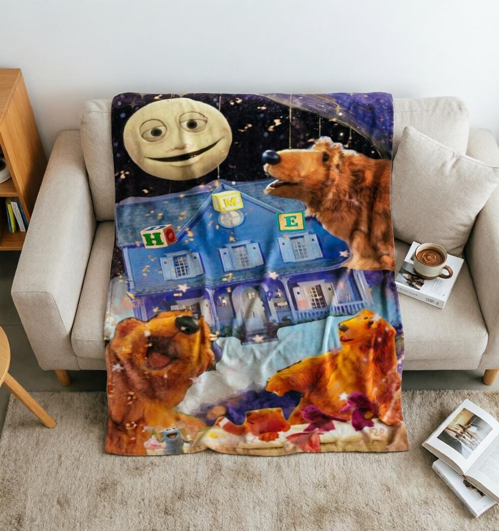 Bear In The Big Blue House Soft Throw Blanket, Cartoon Gift For Young Fans