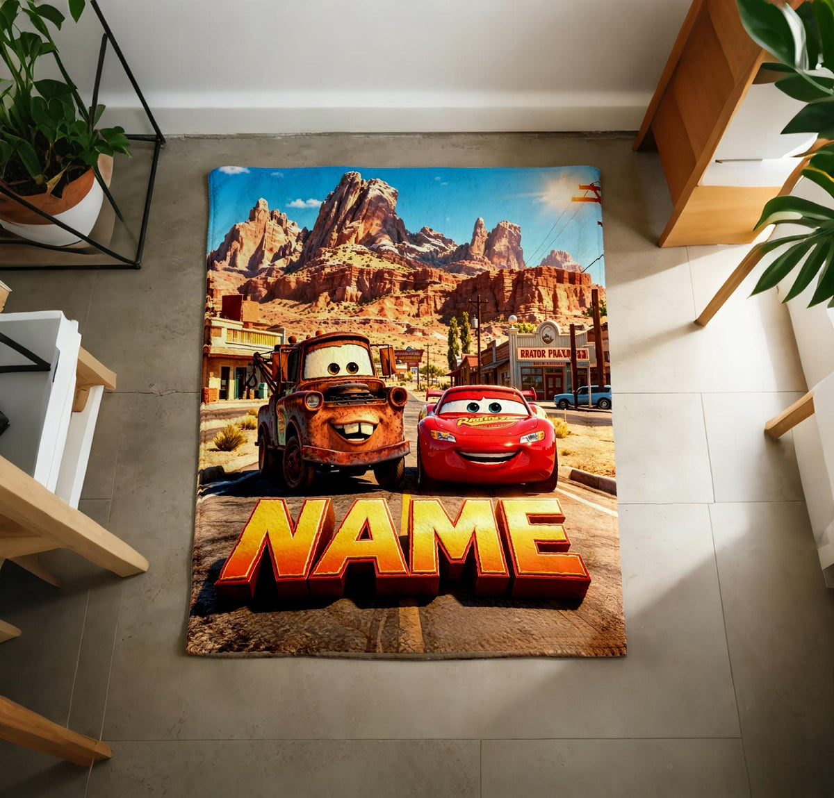 Cars Blanket Soft Throw, Highway Adventure Gift For Little Car Movie Fans