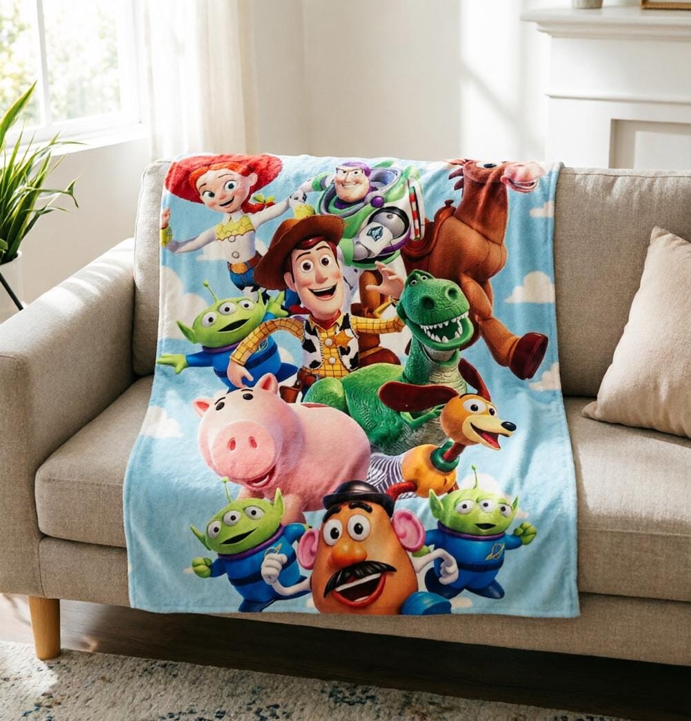 Blanket Soft Throw, Toy Story Printed All-Season Couch Gift Blanket for Kids & Animation Fans